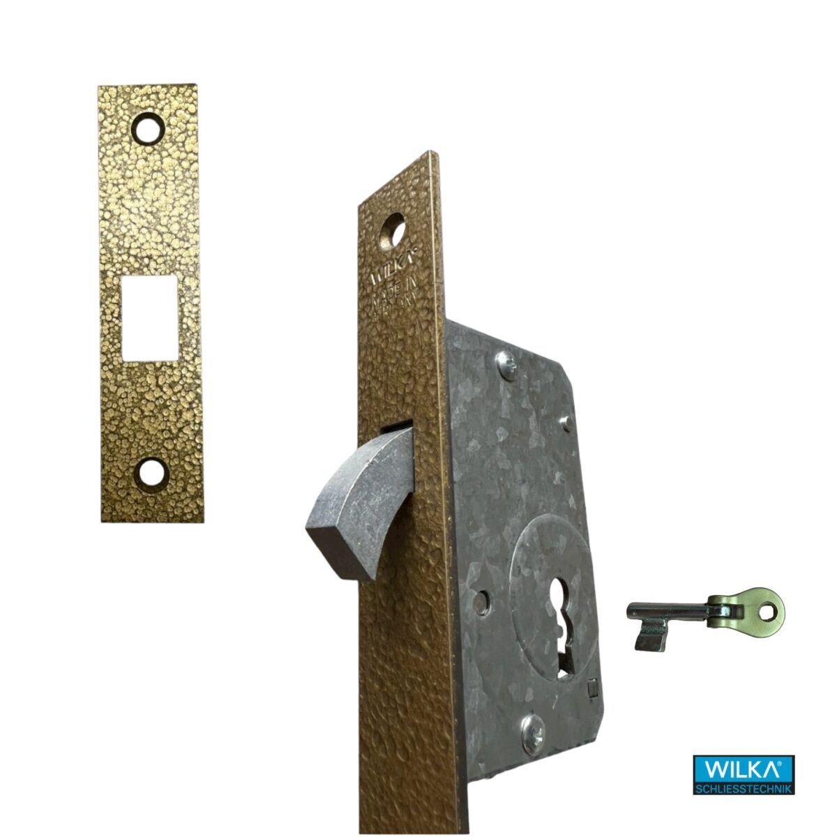 Κλειδαριά γάντζου Γερμανίας WILCA 1150 συρόμενων πορτών 40mm μαρτελέ με σπαστό κλειδί 3