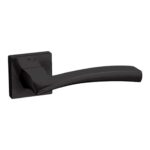 Πόμολο Πόρτας Convex 1145s19s19 Μαύρο Ματ Ροζέτα
