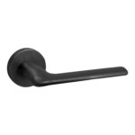 Πόμολο Πόρτας Convex 1485S19S19 Μαύρο Ματ Ροζέτα