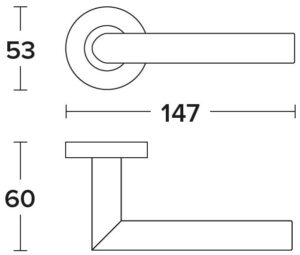 Πόμολο Πόρτας Conset C1705M01M01 Ανοξείδωτο Inox Διαστάσεις