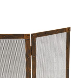 Metal Fireplace Protector 190 with 3 sheets Rust Copper Patina 50x100 25x50x25cm 2