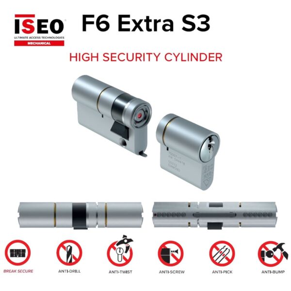 Iseo F6 EXTRA S3 Κύλινδρος Πολυλουκος με σύστημα Break Secure