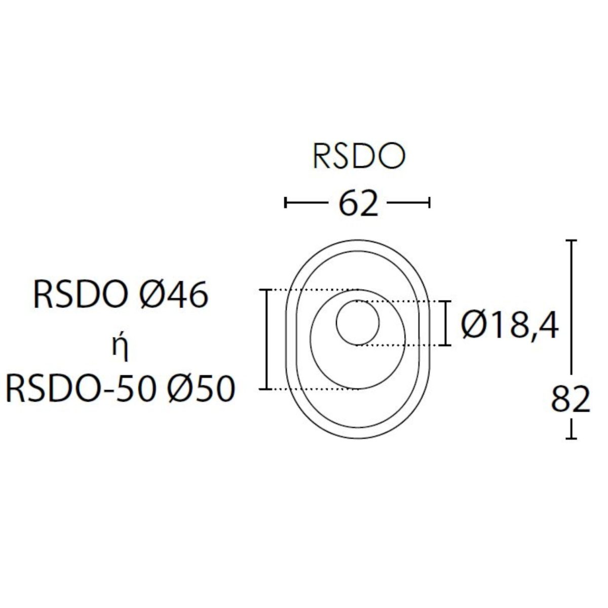 Διακοσμητικό καπάκι Defender Convex RSDO διαστάσεις