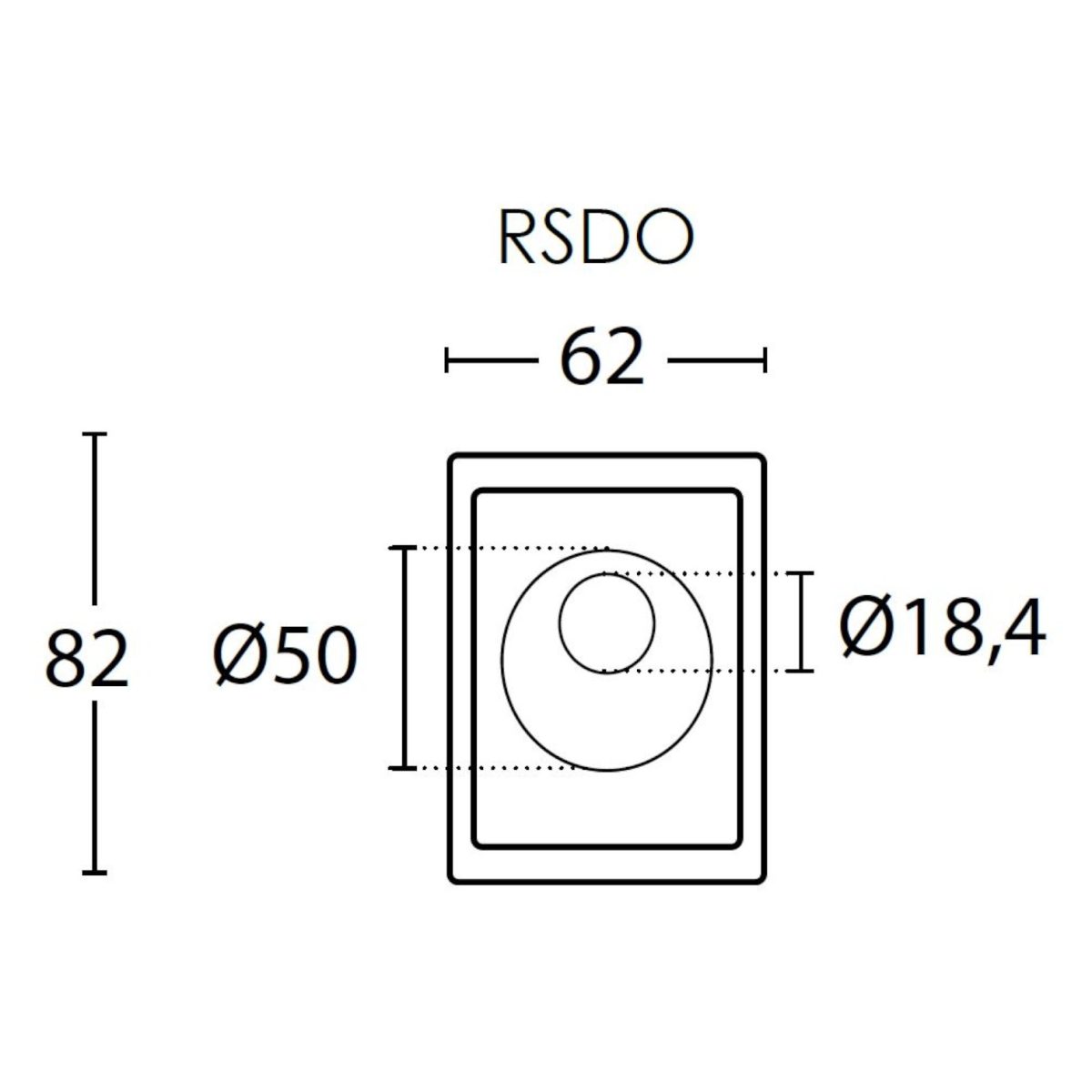 Διακοσμητικό καπάκι Defender Convex τετράγωνο RSDO διαστάσεις