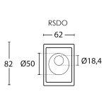 Διακοσμητικό καπάκι Defender Convex τετράγωνο RSDO διαστάσεις