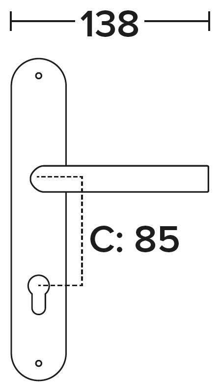 Πόμολο Πόρτας Conset C1705 Ανοξείδωτο Πλάκα διαστάσεις