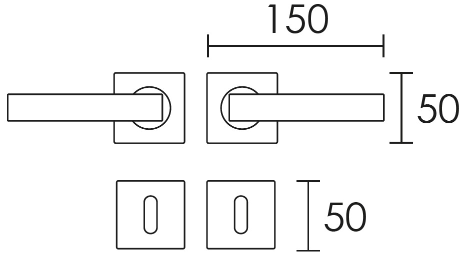 Πόμολο Πόρτας Conset C875 Ανοξείδωτο 150x50 διαστάσεις