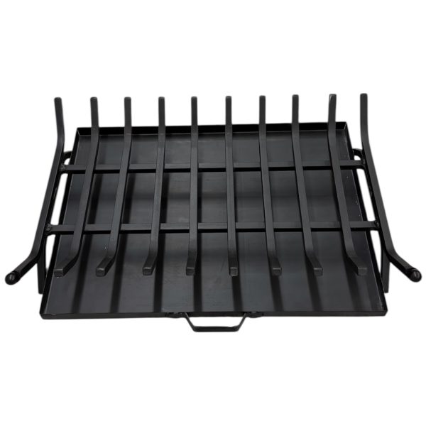 Μεταλλική σχάρα τζακιού μασίφ, ίσια με σταχτοθήκη