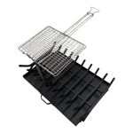 Μεταλλική σχάρα τζακιού με ψησταριά και σταχτοθήκη2