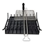 Μεταλλική σχάρα τζακιού με ψησταριά και σταχτοθήκη3