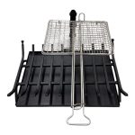 Μεταλλική σχάρα τζακιού με ψησταριά και σταχτοθήκη5