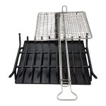 Μεταλλική σχάρα τζακιού με ψησταριά και σταχτοθήκη7